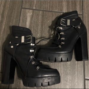 Zara buckle ankle booties